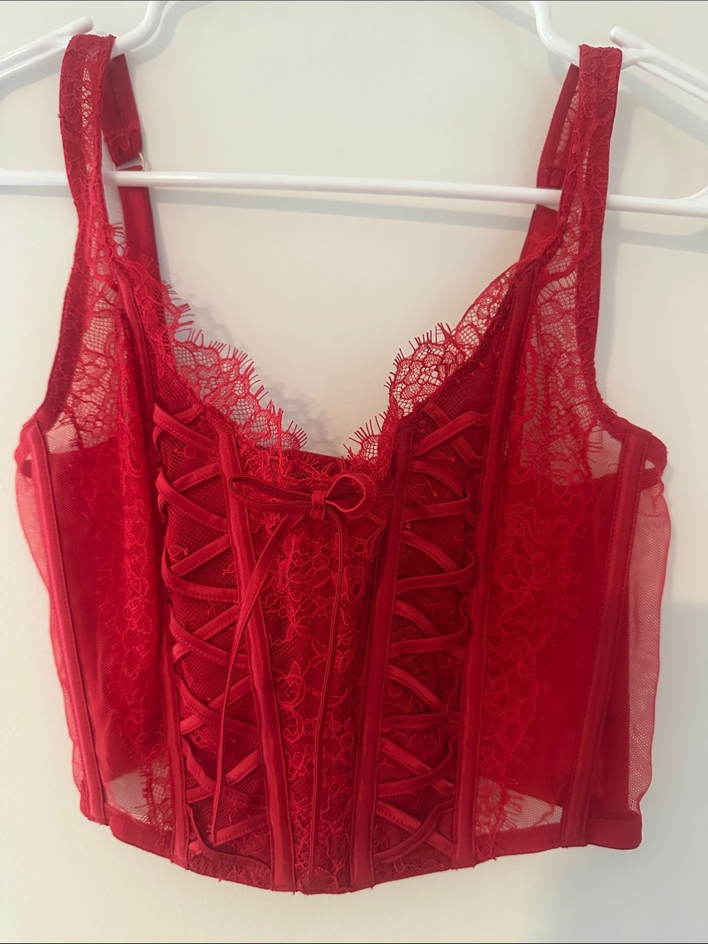 Victoria's Secret Red Lace Corset Bralette